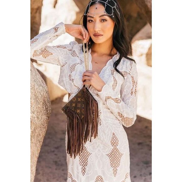 Free People Ivory Lace Bridal Gown - Picture 3 of 10